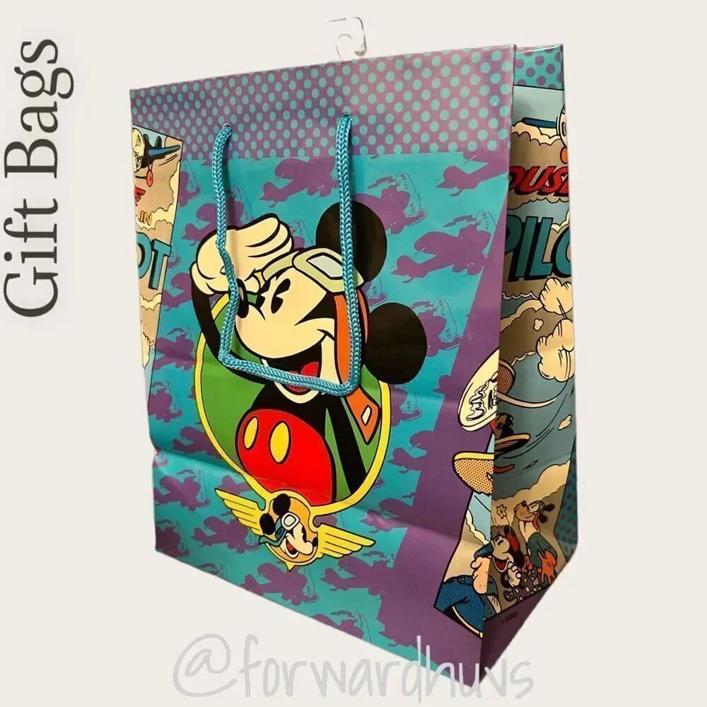 (12) 8.5” x 7.5” Vintage Cleo Mickey Mouse Pilot Gift Bags